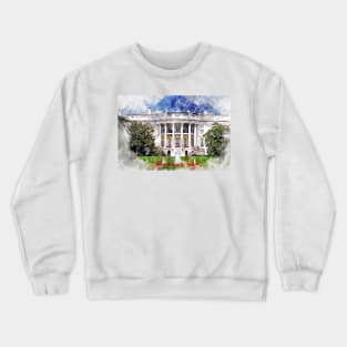 The White House in Washington DC Watercolor - 02 Crewneck Sweatshirt